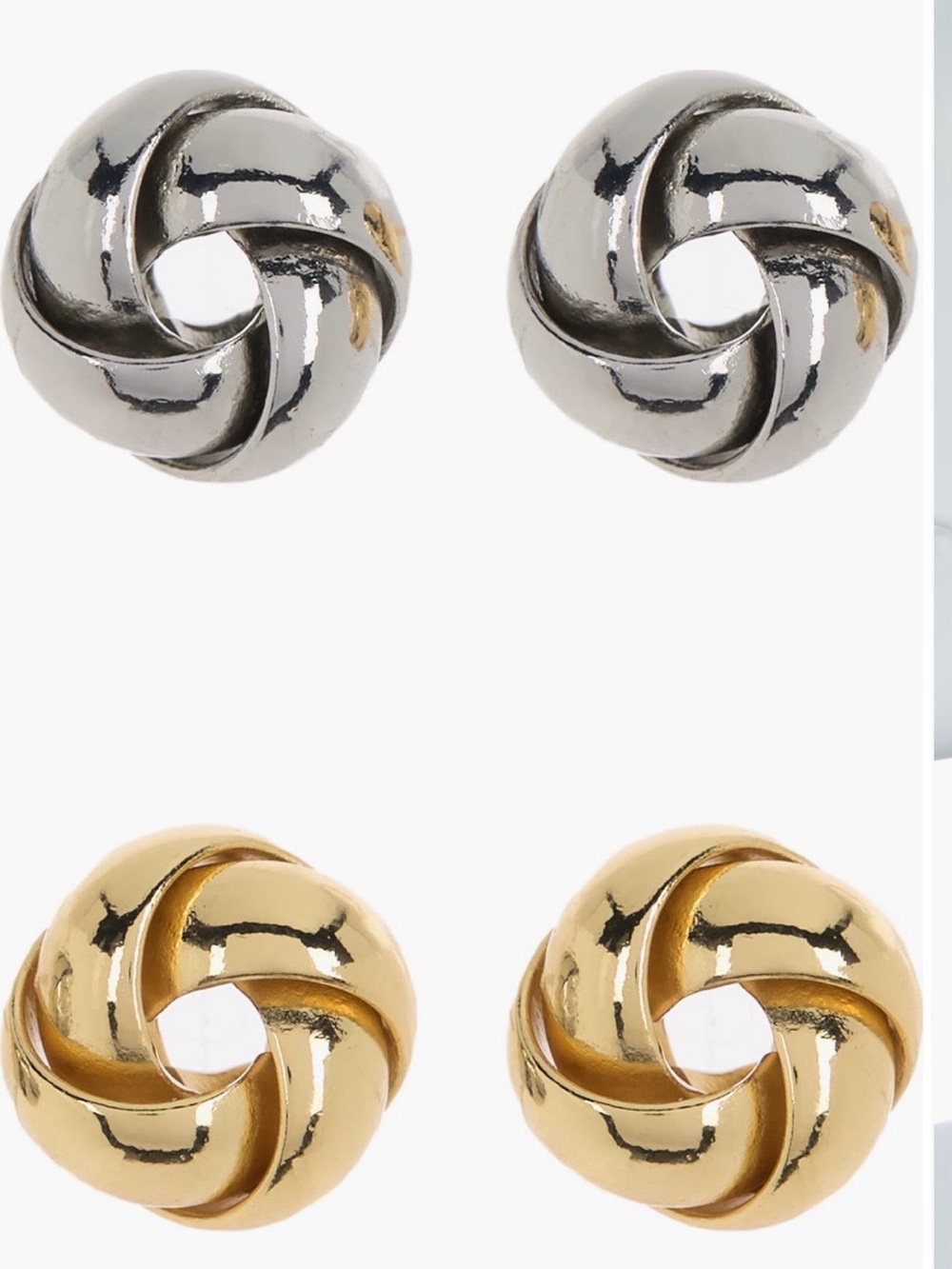 Twisted Knot Stud Earring Set